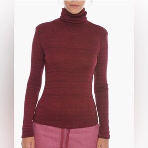 Isabel Etoile Marant Jewelni Tee Shirt Turtleneck Sweater Burgundy Sz 36 Size 4